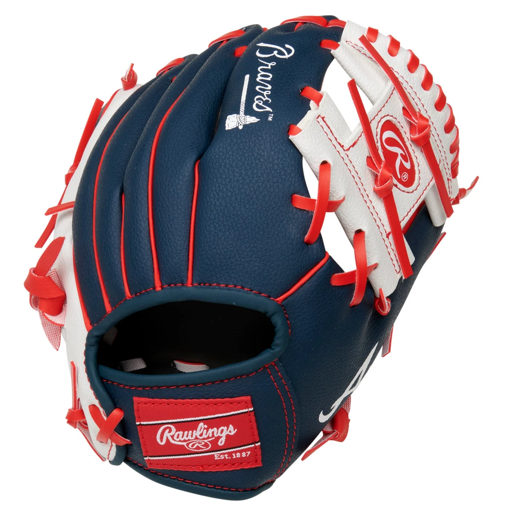 Gloves Rawlings Atlanta Braves 10in Youth Glove 4 Gloves Rawlings Atlanta Braves 10in Youth Glove