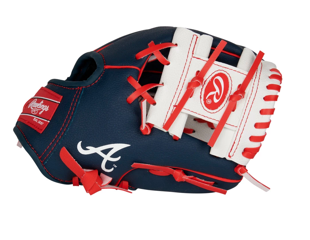Gloves Rawlings Atlanta Braves 10in Youth Glove 5 Gloves Rawlings Atlanta Braves 10in Youth Glove