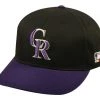 Team MLB Colorado Rockies MLB Black/Purple Alternate ADULT Poly CottonTwill Cap Apparel
