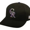 Team MLB Colorado Rockies MLB Black Road ADULT Poly CottonTwill Cap