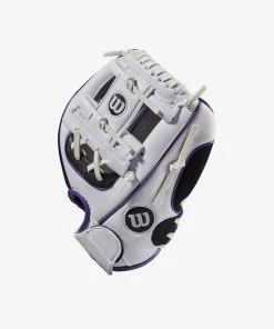 Gloves Wilson A200 Ez-Catch White/Black/Purple 10in Youth Glove 10 Gloves Wilson A200 Ez-Catch White/Black/Purple 10in Youth Glove