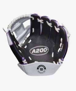 Gloves Wilson A200 Ez-Catch White/Black/Purple 10in Youth Glove