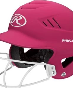 Gear Rawlings Cool Flo Matte Highlighter Batting Helmet With Face Guard