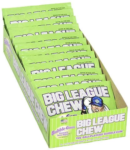 Big League Chew Sour Apple Bubblegum - 12 Pack 5 Big League Chew Sour Apple Bubblegum - 12 Pack