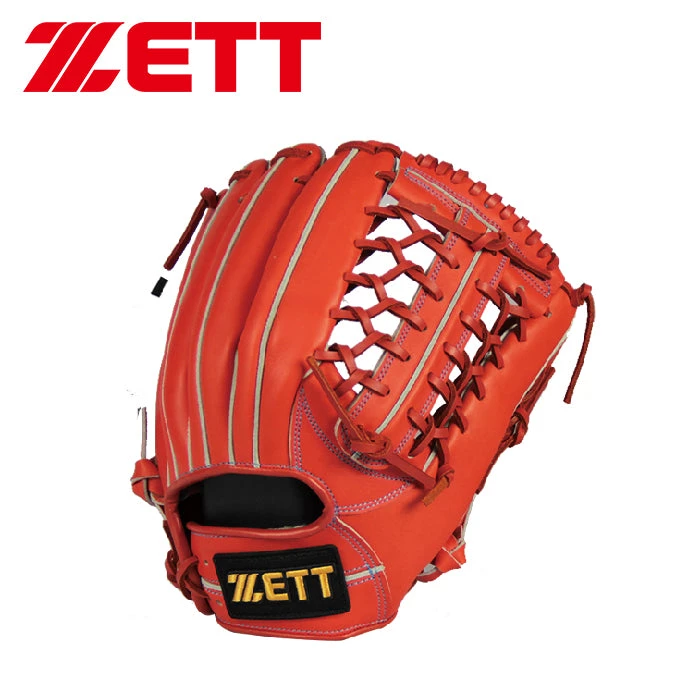 Zett Gran Status Blood Orange 12.5in Outfield Glove Gloves 3 Zett Gran Status Blood Orange 12.5in Outfield Glove Gloves