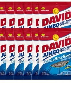 Accessories David Flavoured Sunflower Seeds Buffalo Ranch - Box Of 12 - Please Note: This Product Has A Best Before Date Of Oct 2020