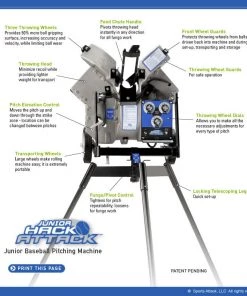 Sports Attack Hack Attack Junior Baseball Pitching Machine Gear