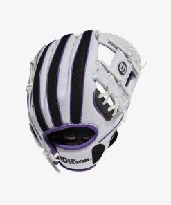 Gloves Wilson A200 Ez-Catch White/Black/Purple 10in Youth Glove 9 Gloves Wilson A200 Ez-Catch White/Black/Purple 10in Youth Glove