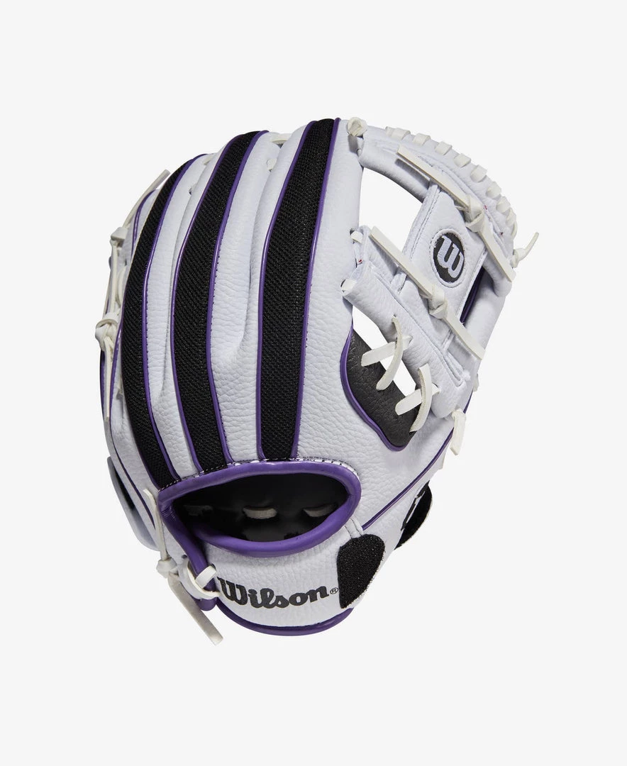 Gloves Wilson A200 Ez-Catch White/Black/Purple 10in Youth Glove 5 Gloves Wilson A200 Ez-Catch White/Black/Purple 10in Youth Glove