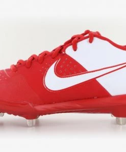 Nike Alpha Huarache Varsity Metal Cleats - Red/White