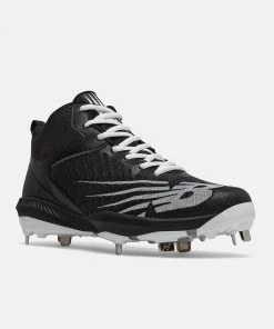 Footwear New Balance FuelCell Mid 4040v6 2E Fit - Black/White Metal Cleats