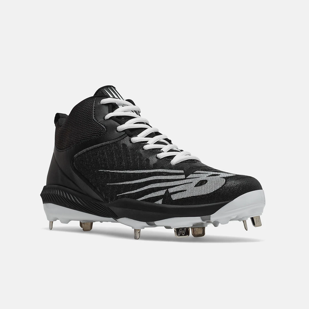 Footwear New Balance FuelCell Mid 4040v6 2E Fit - Black/White Metal Cleats 4 Footwear New Balance FuelCell Mid 4040v6 2E Fit - Black/White Metal Cleats