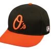 Team MLB Baltimore Orioles MLB Black Alternate Orange "O" ADULT Poly CottonTwill Cap