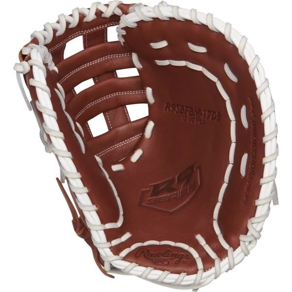 Rawlings R9 Softball 12.5in First Base Glove || R9SBFBM-17DB 3 Rawlings R9 Softball 12.5in First Base Glove || R9SBFBM-17DB