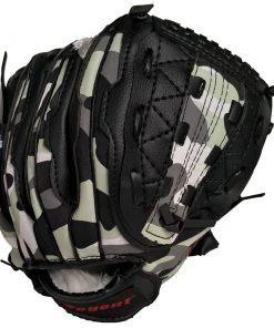 Gloves Regent T100 9.5in Black Camo Youth Glove W/ Foam Ball